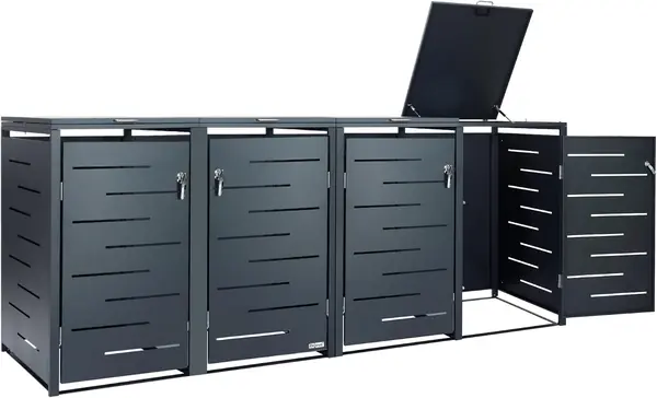 Edelstahl Mülltonnenbox 4 Tonnen
