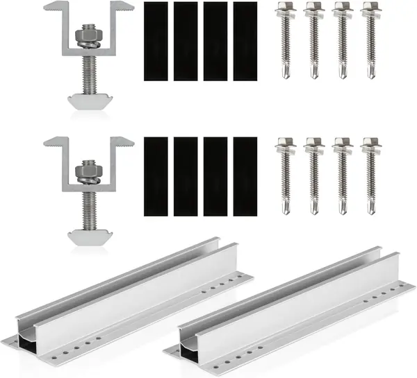 Solarpanel Halterung Schiene mit Mittelklemmen